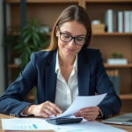 Femme d affaires en réunion dans un bureau moderne