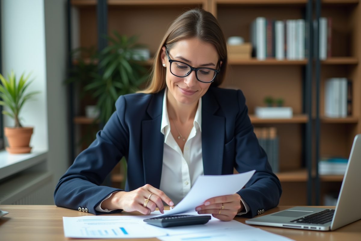 Femme d affaires en réunion dans un bureau moderne