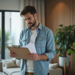Homme en tenue décontractée dans un appartement moderne