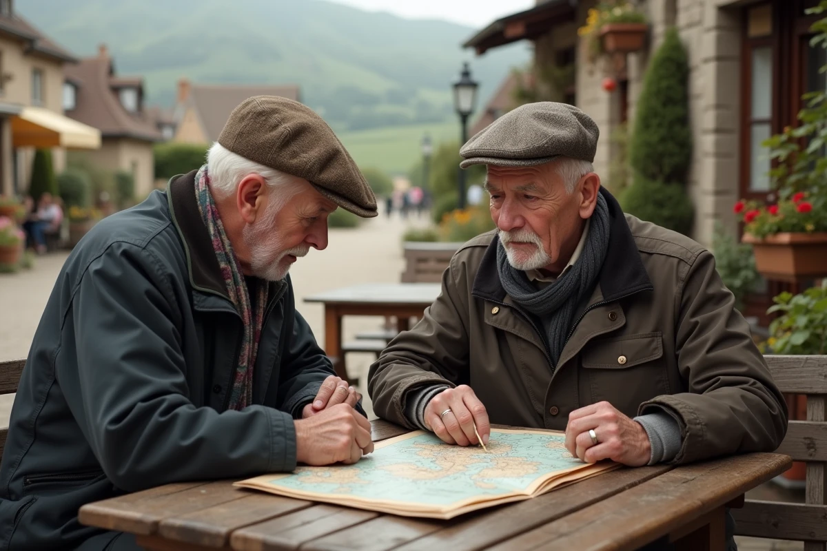 Deux hommes âgés discutant d