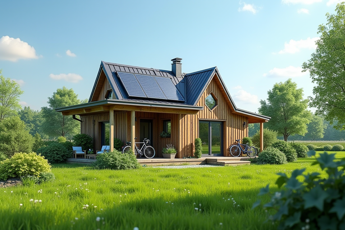 Petite maison écologique dans la campagne avec jardin et vélos
